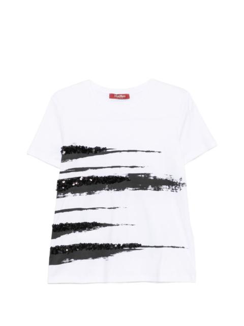 Max Mara sequin-embellished graphic-print T-shirt