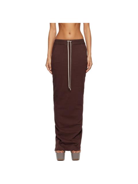 Rick Owens DRKSHDW Burgundy Concordians Pull On Pillar Maxi Skirt