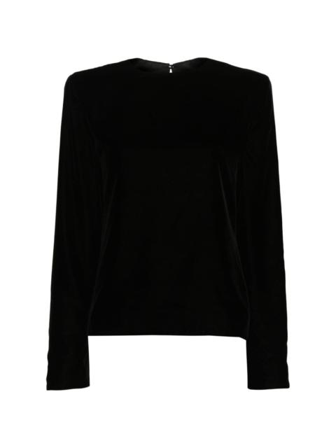 shoulder-pads velvet blouse