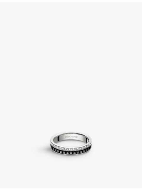Boucheron Quatre Black Edition 18ct white-gold and 0.24ct diamond wedding band