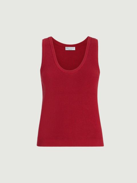 Brunello Cucinelli Cotton ribbed knit top