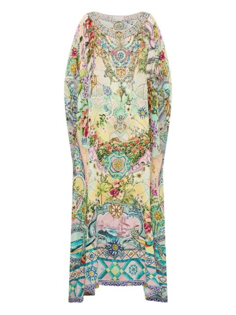 CAMILLA crystal-embellished patterned tunic