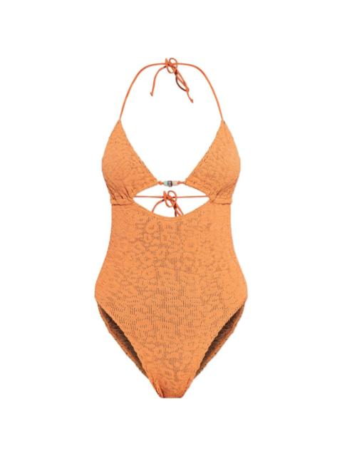 bond-eye patterned swimsuit