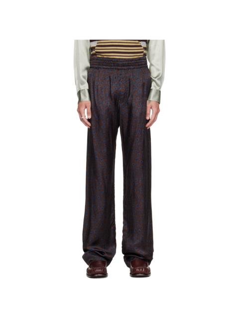 Dries Van Noten Brown Viscose Twill Trousers
