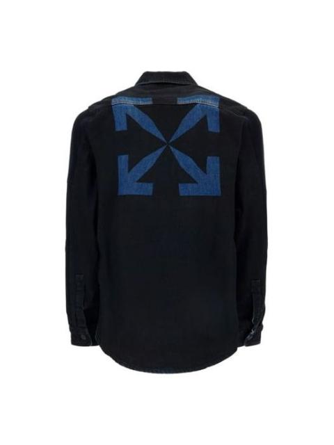 Off-White Off-White Arrows Arrow Pattern Denim Shirt Ordinary Version Black OMYD020E20DEN0011049