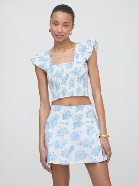 Hill House Home Roller Rabbit x Hill House The Delphine Mini Nap Skirt - Blue Sherwood Forest Monkey