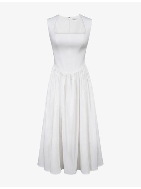 House of CB Emmy Square-Neck Cotton Midi Dress