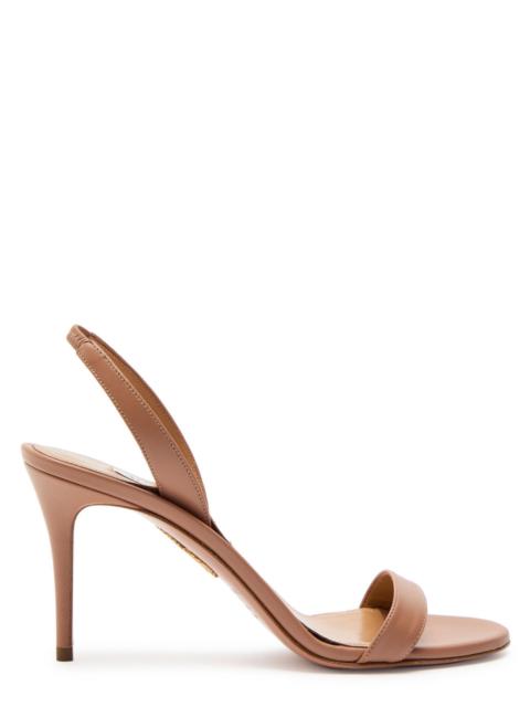 AQUAZZURA Aquazzura So Nude 85 Leather Slingback Sandals