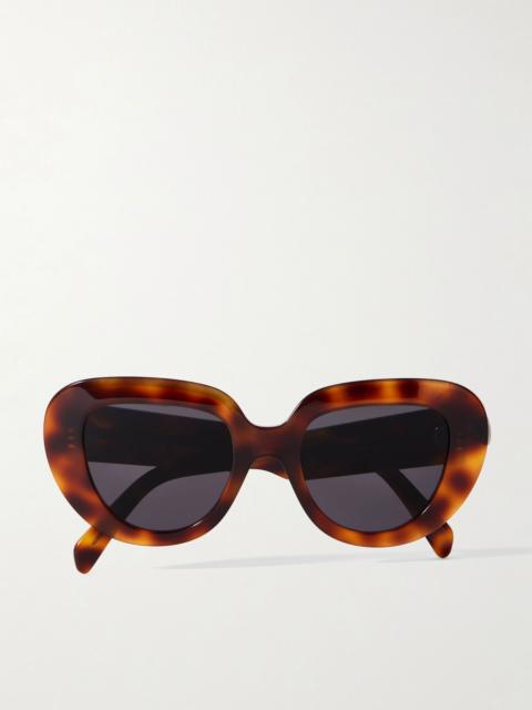 CELINE Oversized butterfly-frame tortoiseshell acetate sunglasses Tortoiseshell