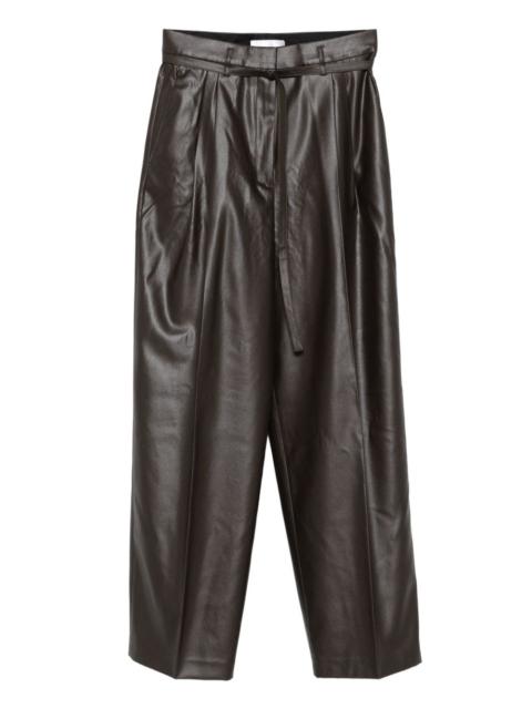 christian wijnants pleated leather trousers