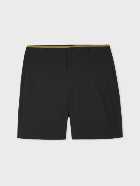 Paul Smith Black Recycled-Polyester Bubble Seersucker Shorts