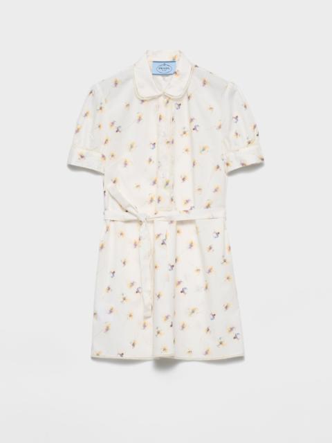 Prada Floral print poplin mini-dress