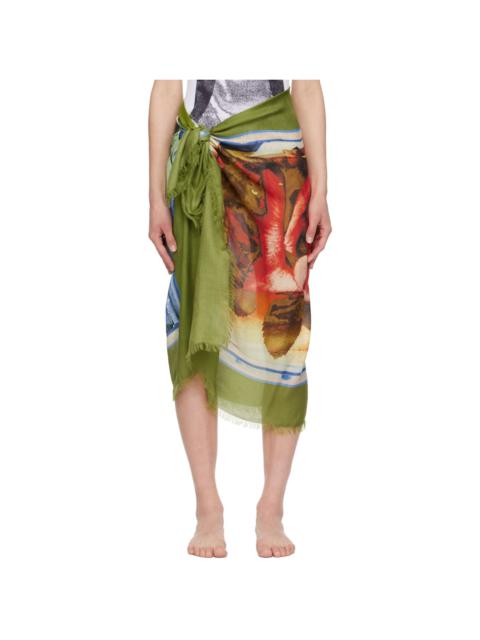 Jean Paul Gaultier Green & Red Roses Cover Up