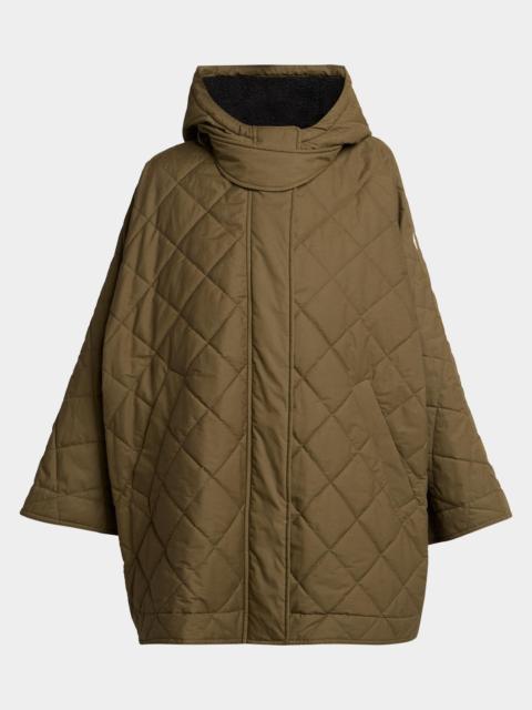 Moncler Diamond-Quilted Hooded Cape