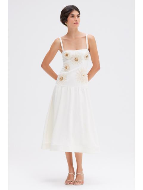 TROPIC LINEN MIDI DRESS
