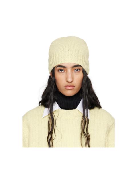 Jil Sander Yellow Irregular Texture Wool Beanie