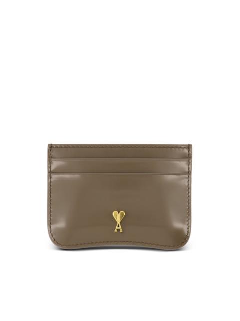AMI Paris logo-plaque calfskin cardholder