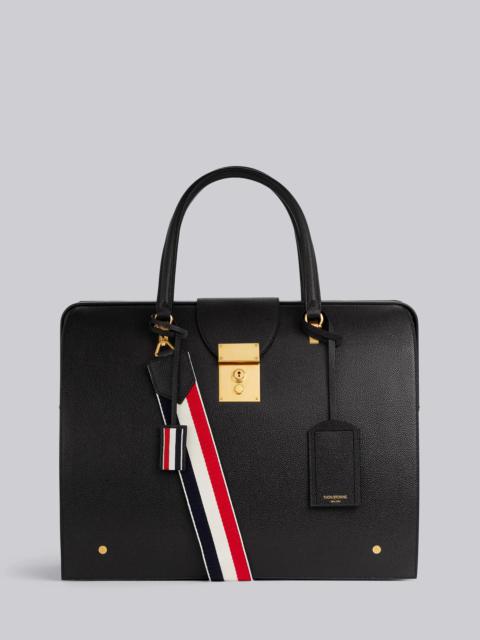 Thom Browne Black Pebbled Calfskin Webbing Shoulder Strap Mr. Thom Bag