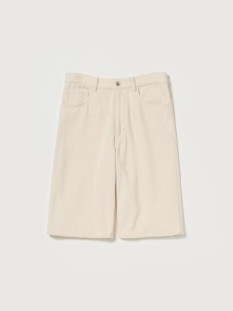 AURALEE SILK NEP DENIM 5P WIDE SHORTS