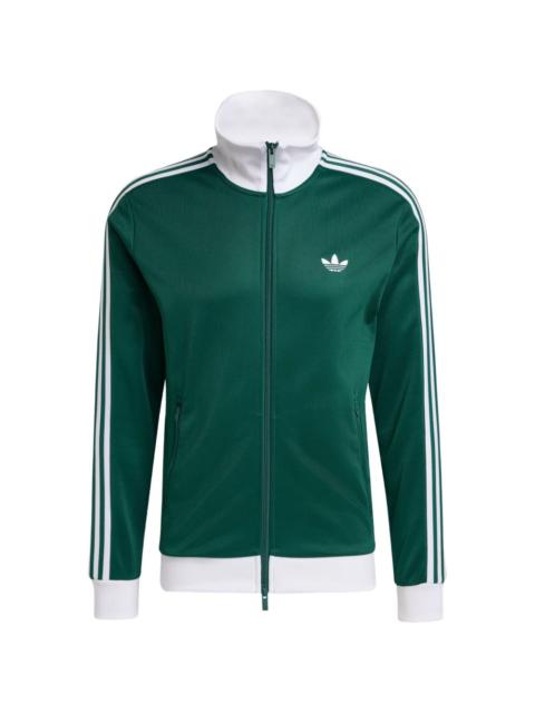 adidas striped-sleeve zip-up sweatshirt