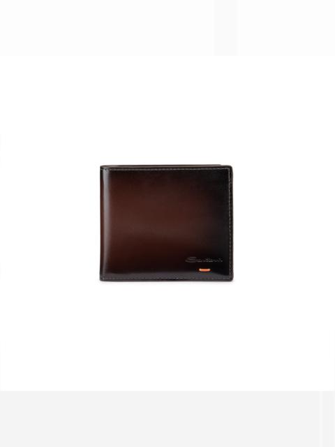 Santoni Dark brown leather wallet