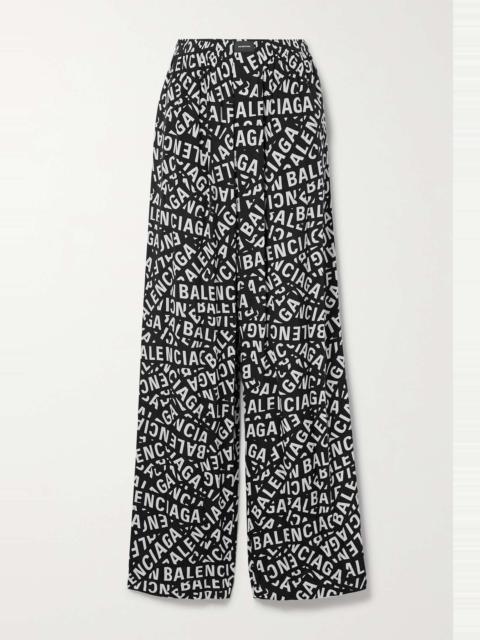 BALENCIAGA Printed poplin pajama pants