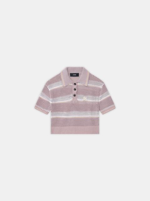 AMIRI WOMEN'S MA STRIPE CROCHET POLO