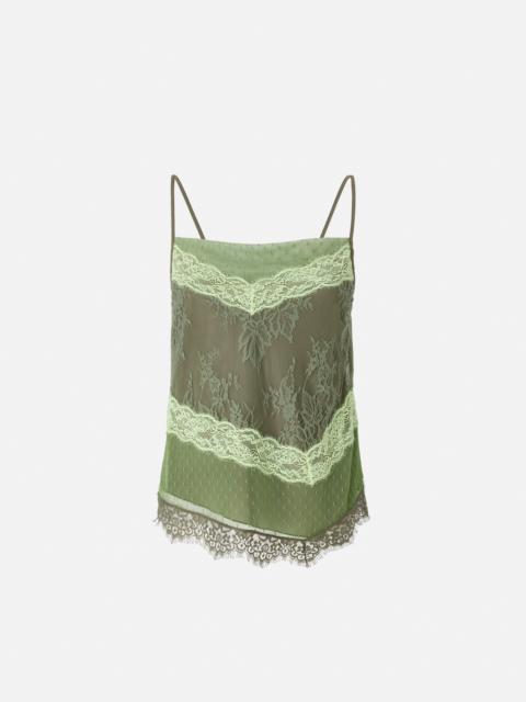PINKO PATCHWORK-EFFECT LACE TOP