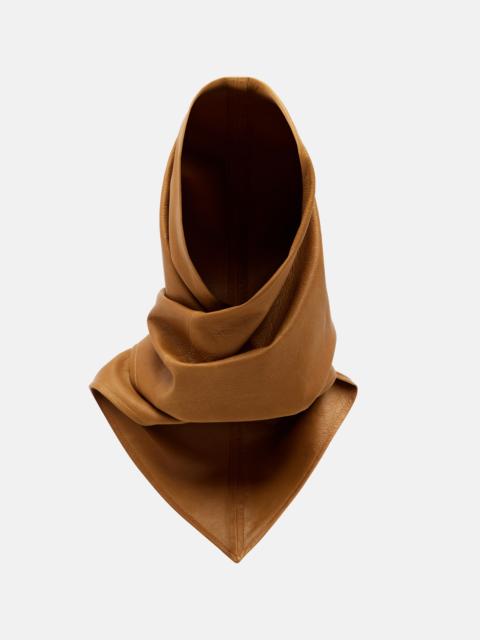 NOUR HAMMOUR Draped leather hood