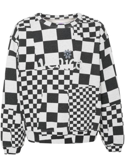 ERL logo-print checked sweatshirt