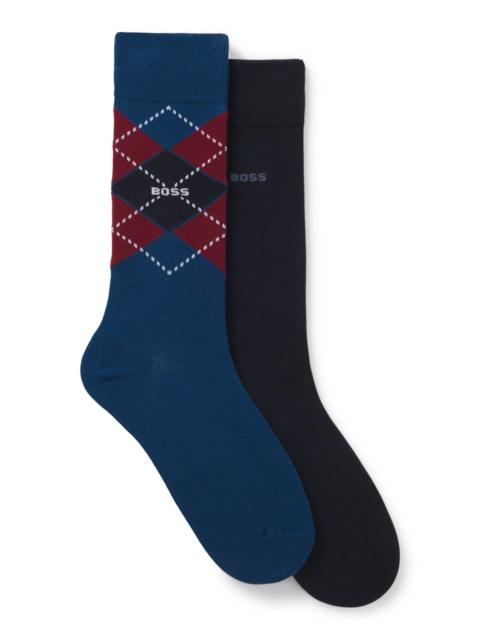 BOSS TWO-PACK OF COTTON-BLEND SOCKS IN A REGULAR LENGTH
