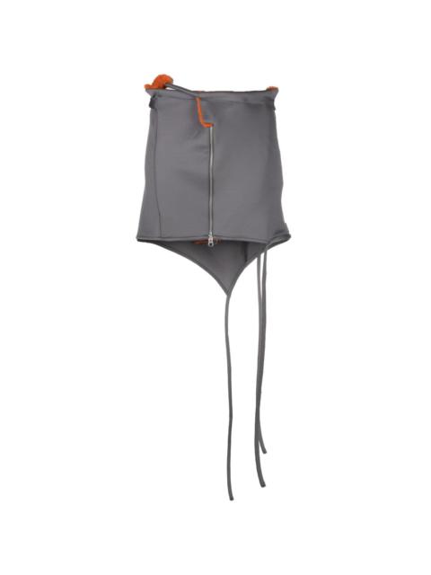 asymmetric-hem zip-up miniskirt