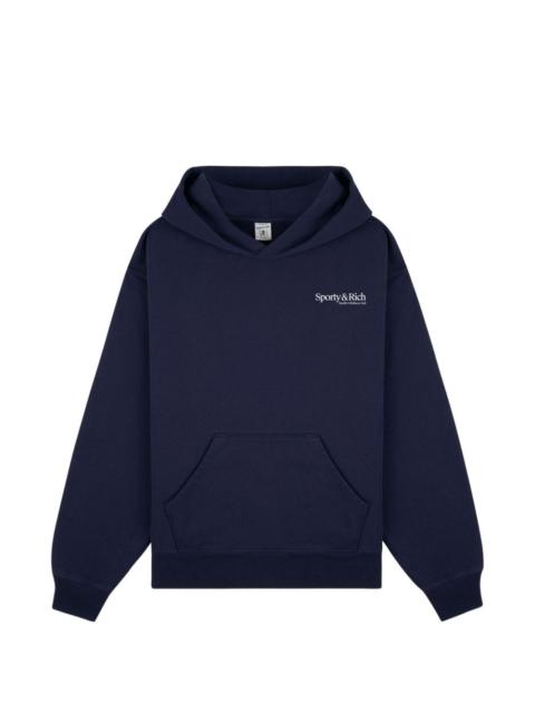 Sporty & Rich logo-print cotton hoodie