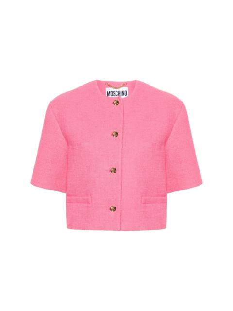 Moschino short-sleeve cropped tweed jacket