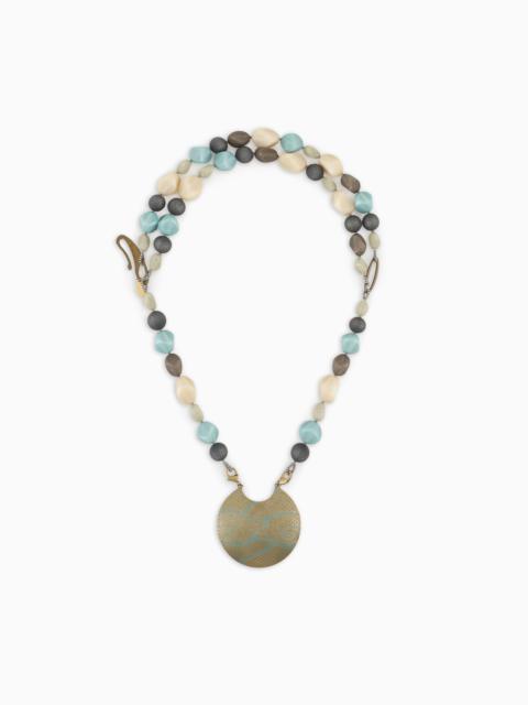 GIORGIO ARMANI MULTISTRAND NECKLACE IN RESIN AND BRASS