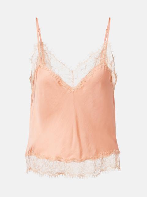 Poupette St Barth Zely lace-trimmed satin camisole