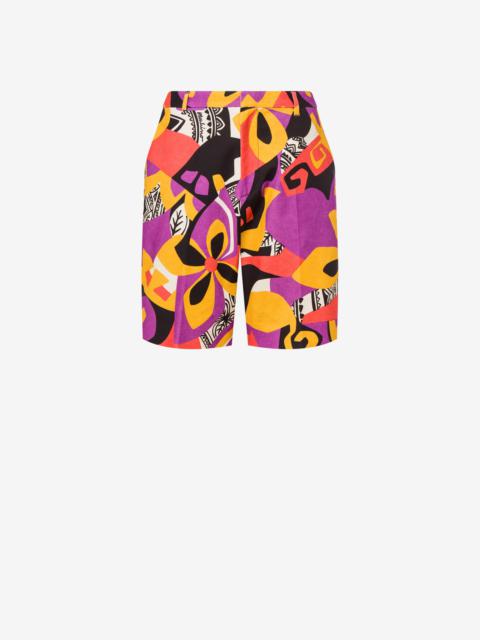 Moschino GEOMETRIC PRINT STRETCH COTTON BERMUDA SHORTS