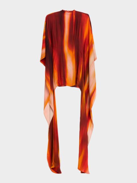 LaQuan Smith Gradient Long-Sleeve Mini Dress
