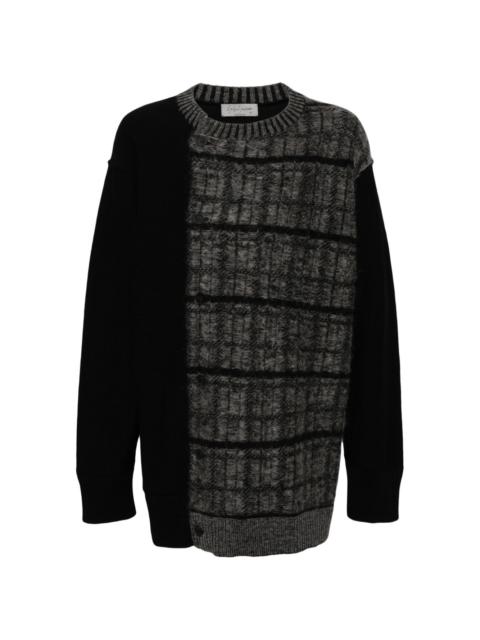 contrast-panel cardigan