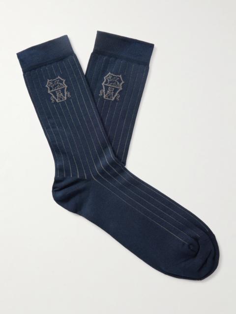 Brunello Cucinelli Logo-Jacquard Cotton Socks