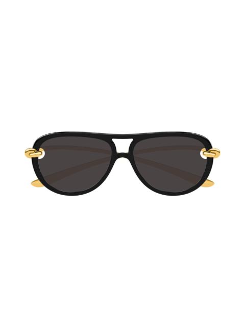 Bottega Veneta Women's Knot 58MM Aviator Sunglasses - Black