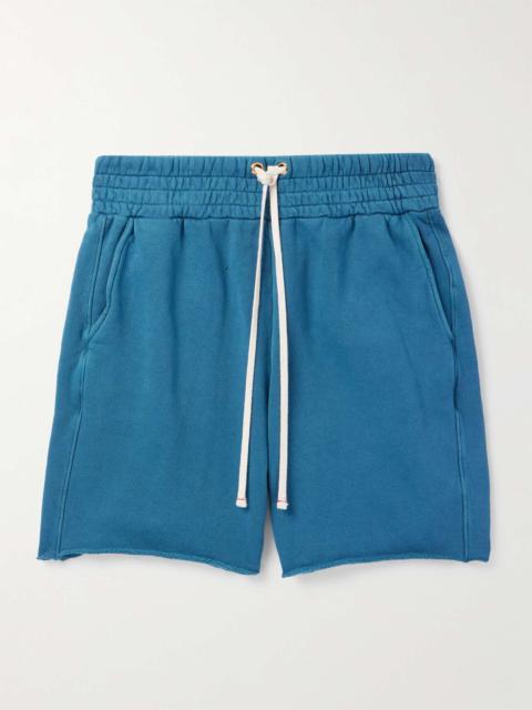 LES TIEN Yacht Straight-Leg Garment-Dyed Cotton-Jersey Drawstring Shorts