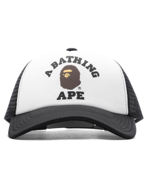 A BATHING APE® COLLEGE MESH CAP - BLACK