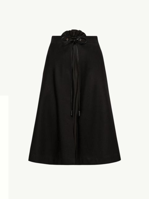 Moncler Wool Gabardine Midi Skirt