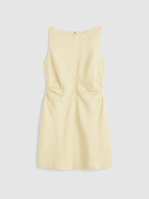 Madewell Boatneck Shirred Mini Dress in 100% Linen