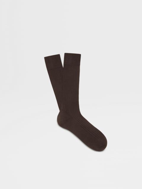 ZEGNA BROWN COTTON SOCKS