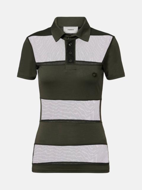 Paneled cotton-blend crop top