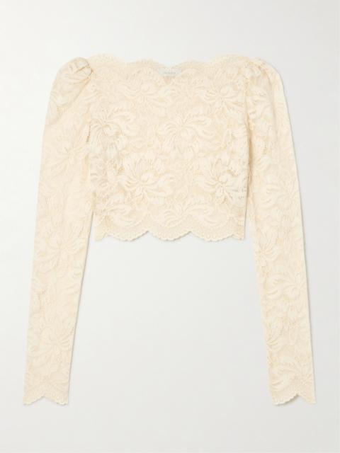 rabanne Scalloped Cropped Lace Top