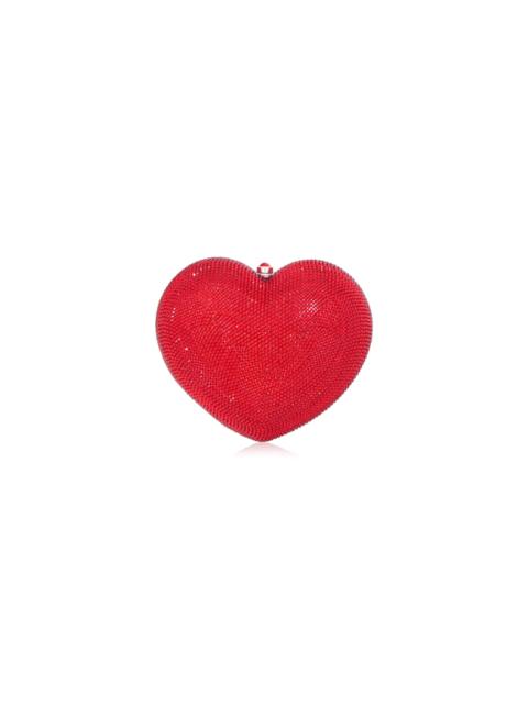 JUDITH LEIBER Petit Coeur L'amour Prosecco Crystal Clutch red