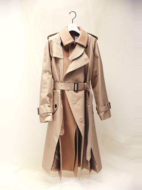 sacai Cotton Gabardine x Wool Melton Coat